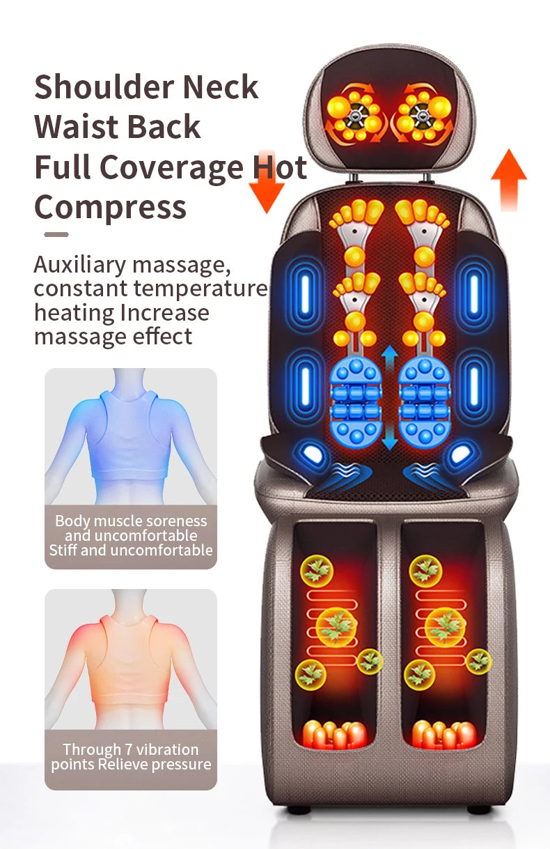 Newest Electric Foot Massager Heating Vibration Back Massage Chair Cushion