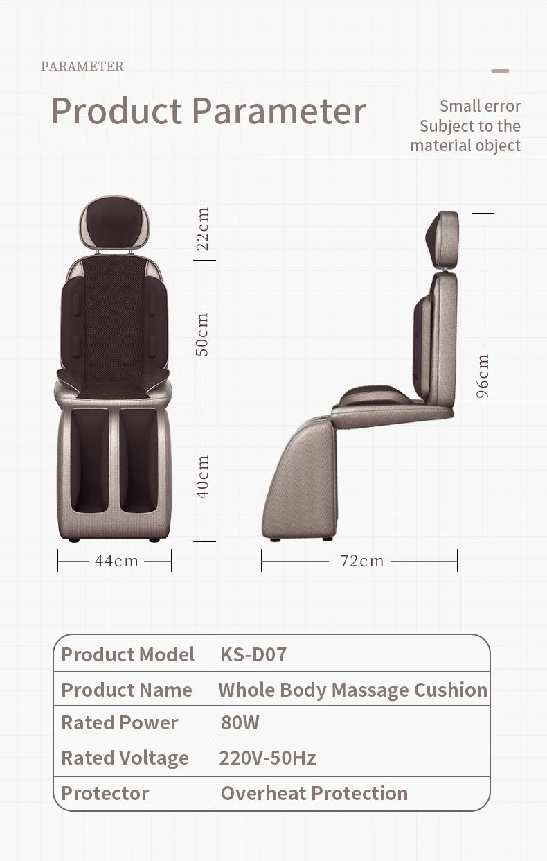 Newest Electric Foot Massager Heating Vibration Back Massage Chair Cushion