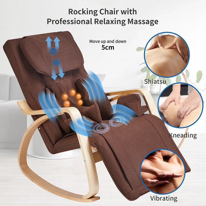 Massage Chair With Comfortable Air Pressure Relaxing Rocking Chair Heating Function Finger Pressure Massage Muscle Relaxation
