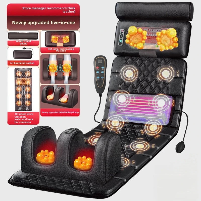 Electric Massage Mattress Air Pad Infrared Roller Electric Full Body Airbag Vibration Stretching Pressure Massage Mat