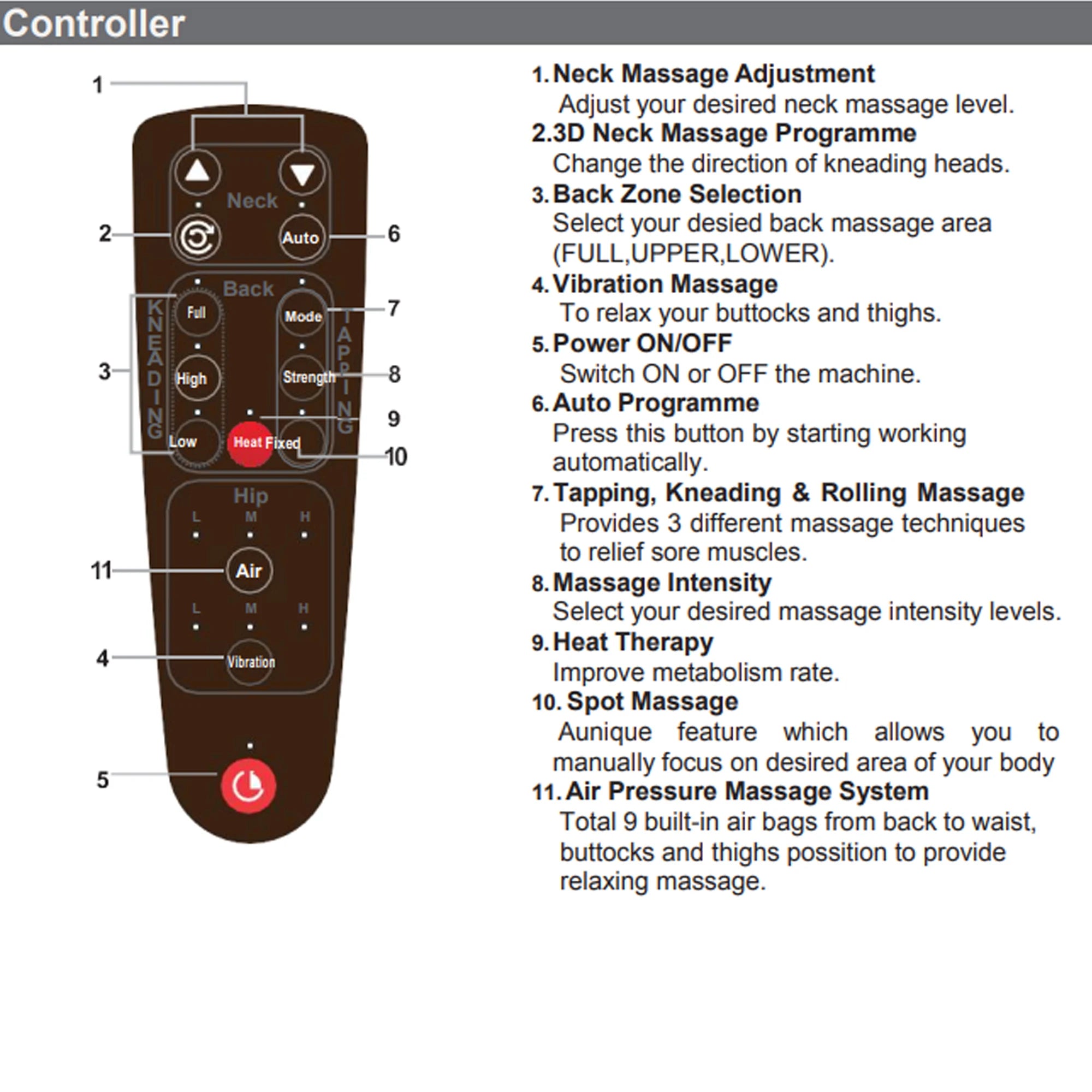 Massage Chair With Comfortable Air Pressure Relaxing Rocking Chair Heating Function Finger Pressure Massage Muscle Relaxation