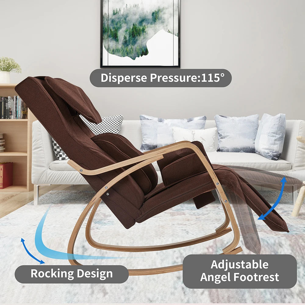 Massage Chair With Comfortable Air Pressure Relaxing Rocking Chair Heating Function Finger Pressure Massage Muscle Relaxation