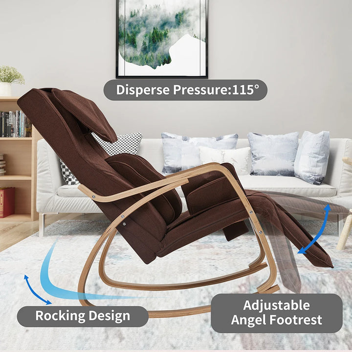 Massage Chair With Comfortable Air Pressure Relaxing Rocking Chair Heating Function Finger Pressure Massage Muscle Relaxation