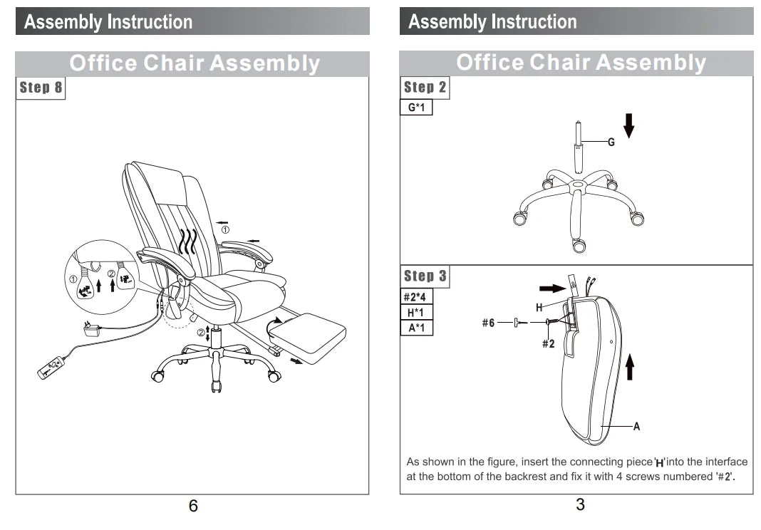 Massage Chair Office Electric Leather Executive Chair Adjustable Height Reclining Nap Chair 3 Intensity Levels Latex Cushion