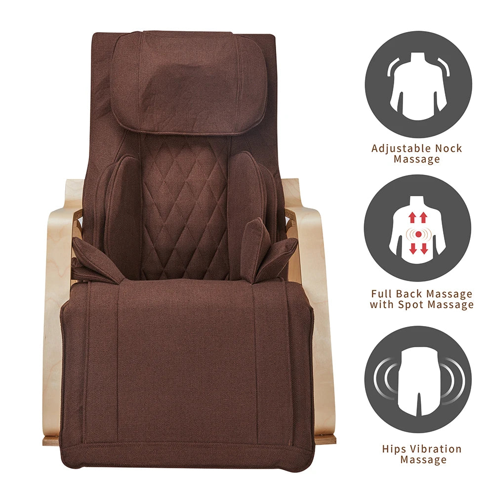 Massage Chair With Comfortable Air Pressure Relaxing Rocking Chair Heating Function Finger Pressure Massage Muscle Relaxation